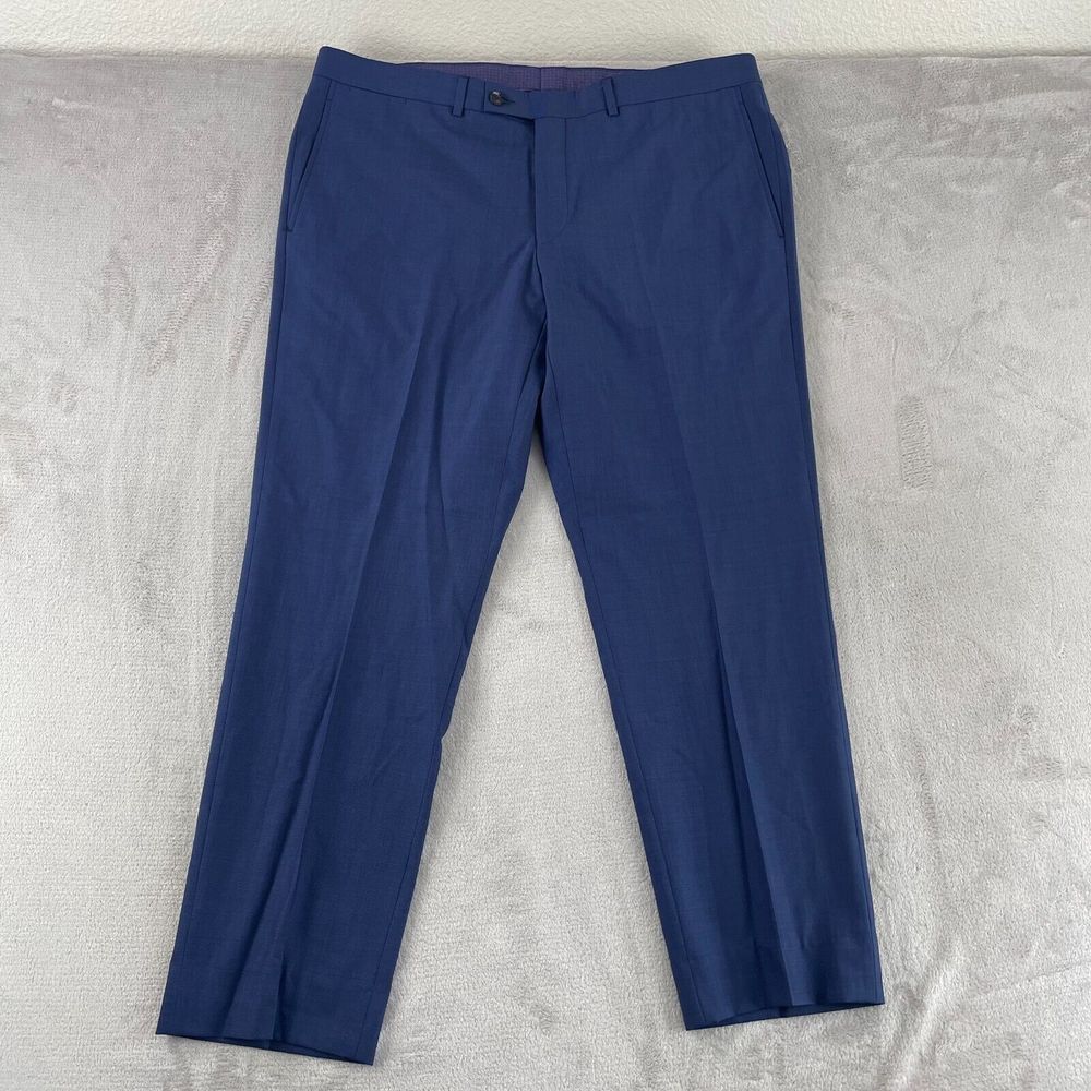 Ted Baker London Dress Pants Men‎ 39R (Fits 40x30) Navy Blue 100% Wool Jay CT